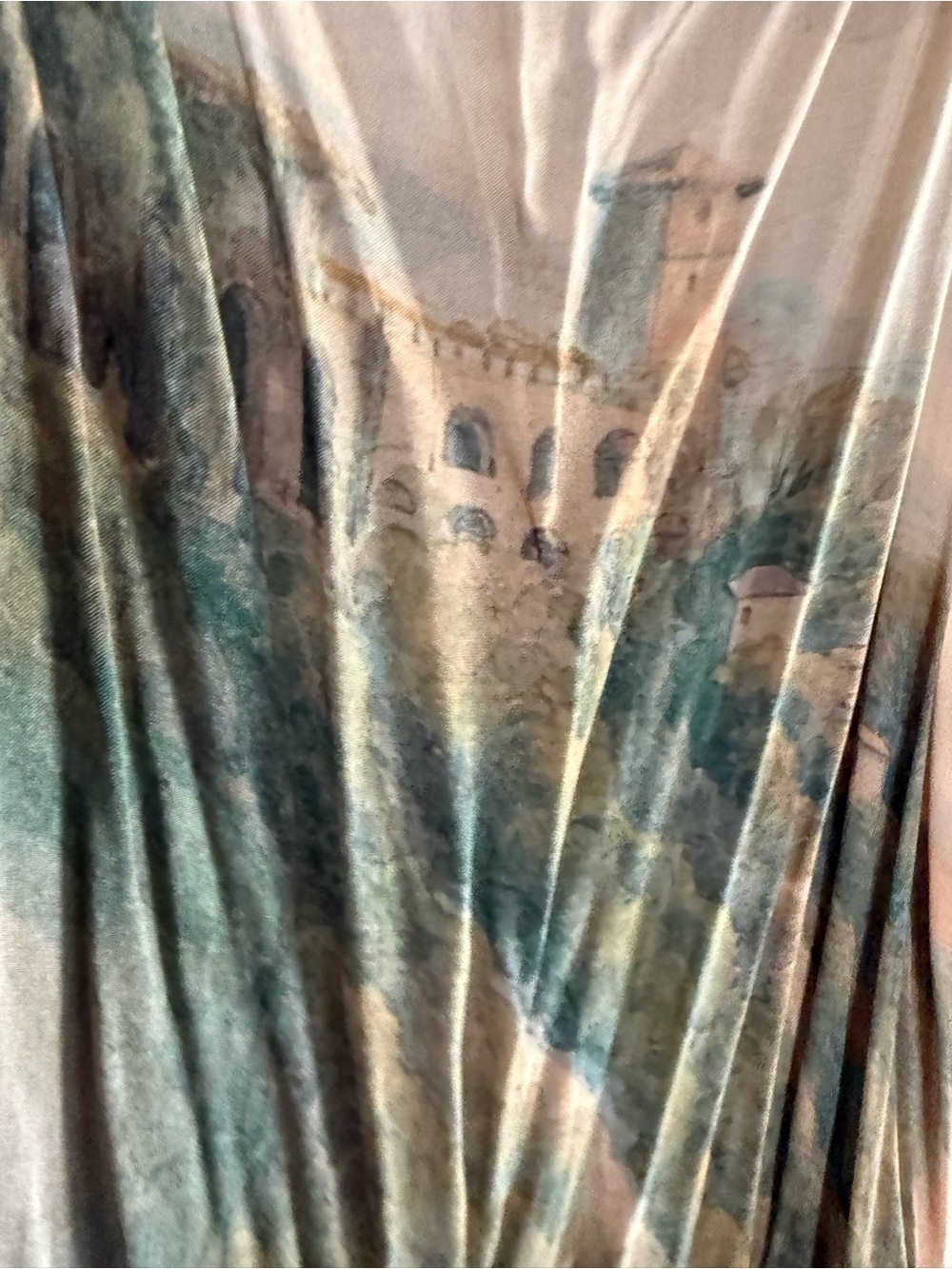 Scenic Green Maxi Dress with Nature Print - Picture 5 of 8